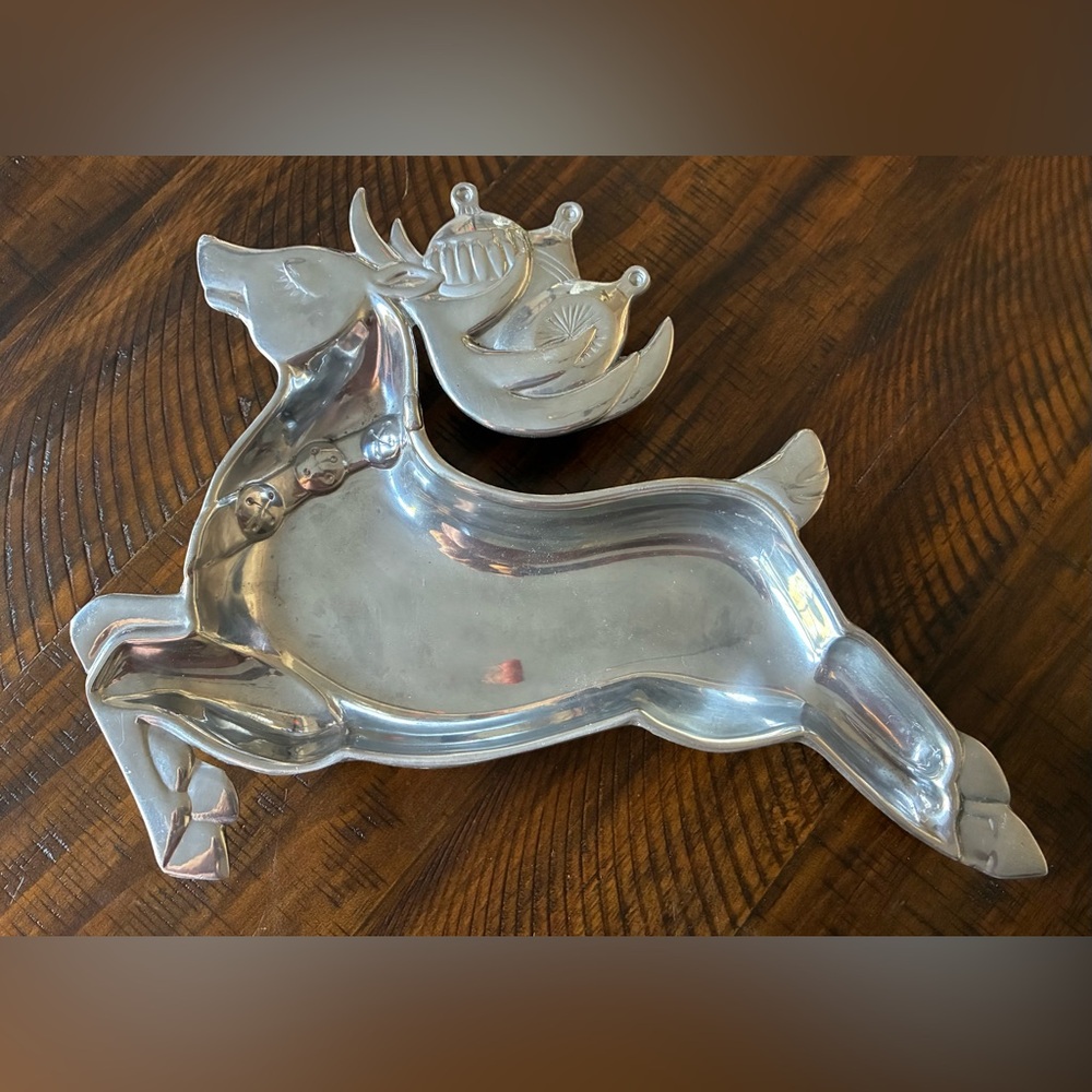 Lenox Silver Reindeer Dish